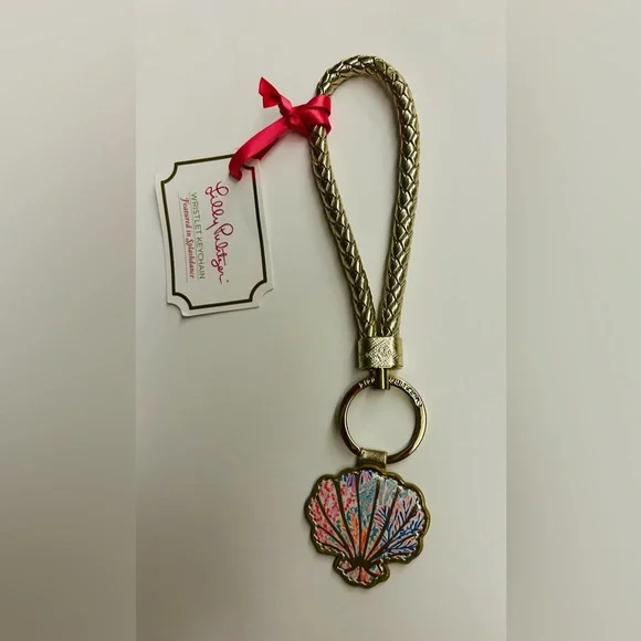 New Lilly Pulitzer Wristlet Keychain Seashell featured in Splashdance Summer - Picture 12 of 12